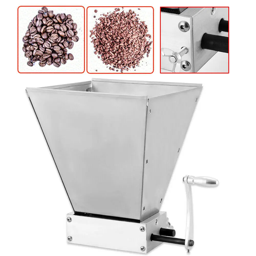 4L Stainless Steel Manual Grain Mill Malt Wheat Cereal Crusher